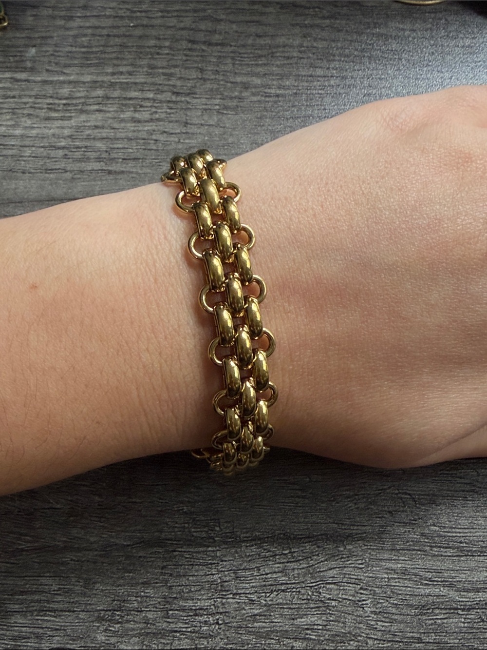 Gold Plated Stainless Steel Thick Chain Bracelet